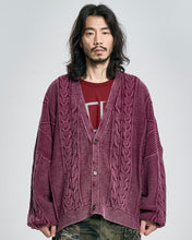 Load image into Gallery viewer, AJOBYAJO Cable Washed Cardigan Burgundy
