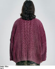 Load image into Gallery viewer, AJOBYAJO Cable Washed Cardigan Burgundy
