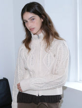Load image into Gallery viewer, Kijun Cable Knit Zip-Up Ivory
