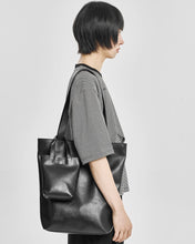 Load image into Gallery viewer, AJOBYAJO Vegan Leather Dual Tote Bag Black
