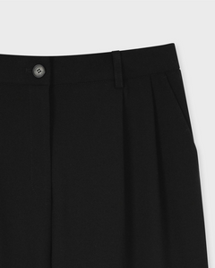 Fallett Two Tuck Wide Slacks Black