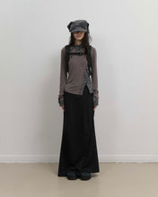 将图片加载到图库查看器，OJOS Asymmetric Mermaid Jersey Skirt Black

