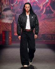 Load image into Gallery viewer, Adlielos A601 Helios Reverse Wide Denim Pants Black
