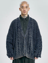 Load image into Gallery viewer, AJOBYAJO Cable Washed Cardigan Navy
