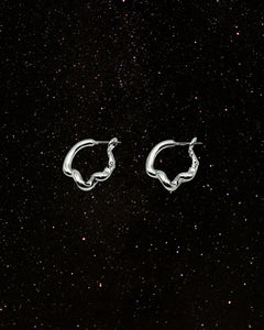 OOO Script Earrings Silver