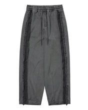 Load image into Gallery viewer, AJOBYAJO Lace Trimming Track Pants Charcoal

