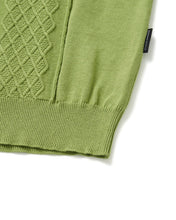 Load image into Gallery viewer, WKNDRS Knitted Diamond Polo Shirt Green
