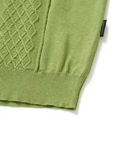 WKNDRS Knitted Diamond Polo Shirt Green