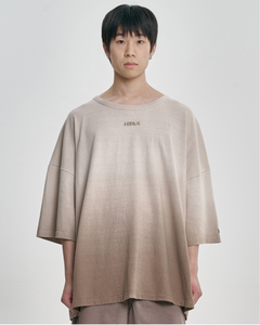 AJOBYAJO Gradation Washed T-shirt Brown