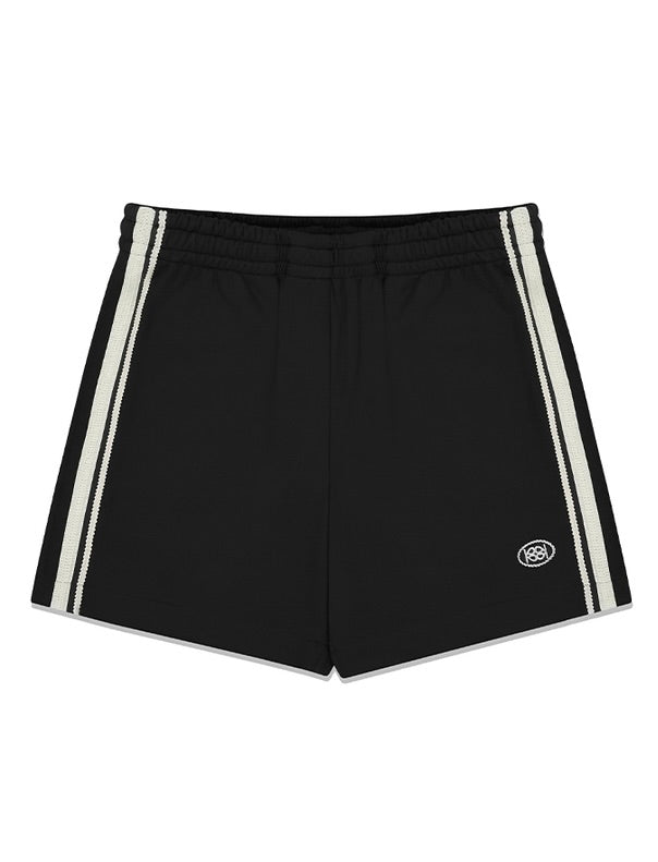Kijun Double Line Track Shorts Black