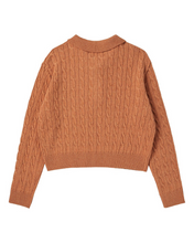Load image into Gallery viewer, ILP New Parisian Cashmere Cable Crop Knit Orange
