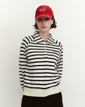 Load image into Gallery viewer, Fallett Stripe Half Zip-Up Sweatshirt Ivory
