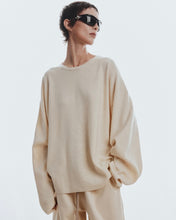 将图片加载到图库查看器，Adlielos Grid Round Neck Knit Ivory
