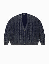 Load image into Gallery viewer, AJOBYAJO Cable Washed Cardigan Navy
