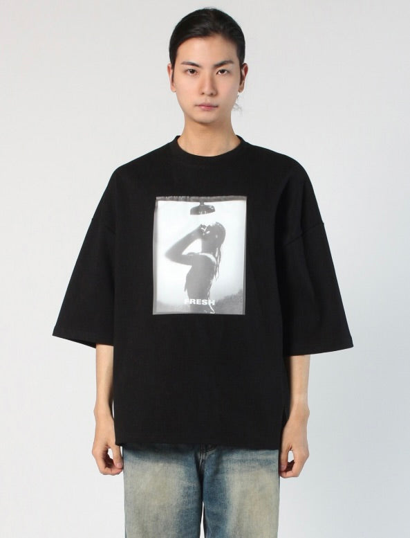 Tee Library Shower T-shirt Black