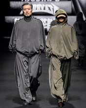 Load image into Gallery viewer, AJOBYAJO Lace Trimming Raglan Track Jacket Charcoal
