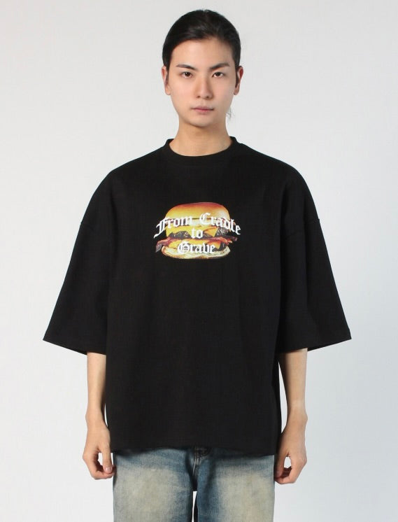 Tee Library Burger T-shirt Black