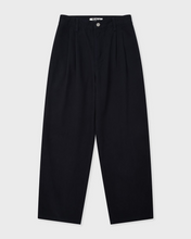 Load image into Gallery viewer, Fallett Two Tuck Cotton Pants Navy
