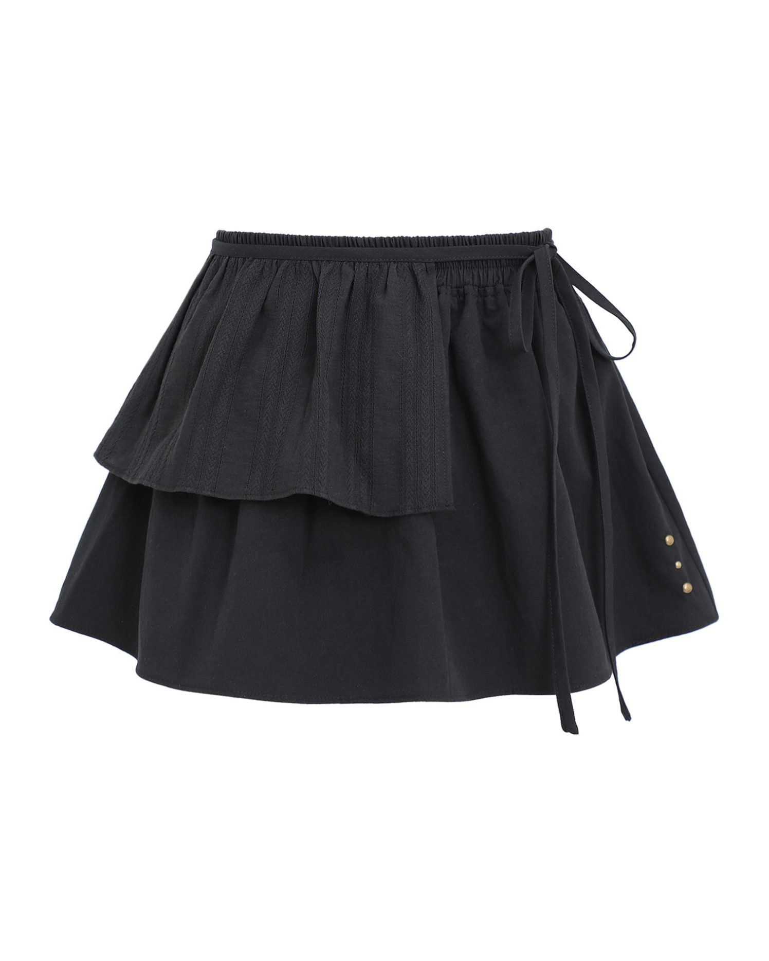 スカート [PLASMA SPHERE] Melody Layered Wrinkle Low Rise Skirt MA*RS || Double-layered ruffle cross zip skirt pants - size