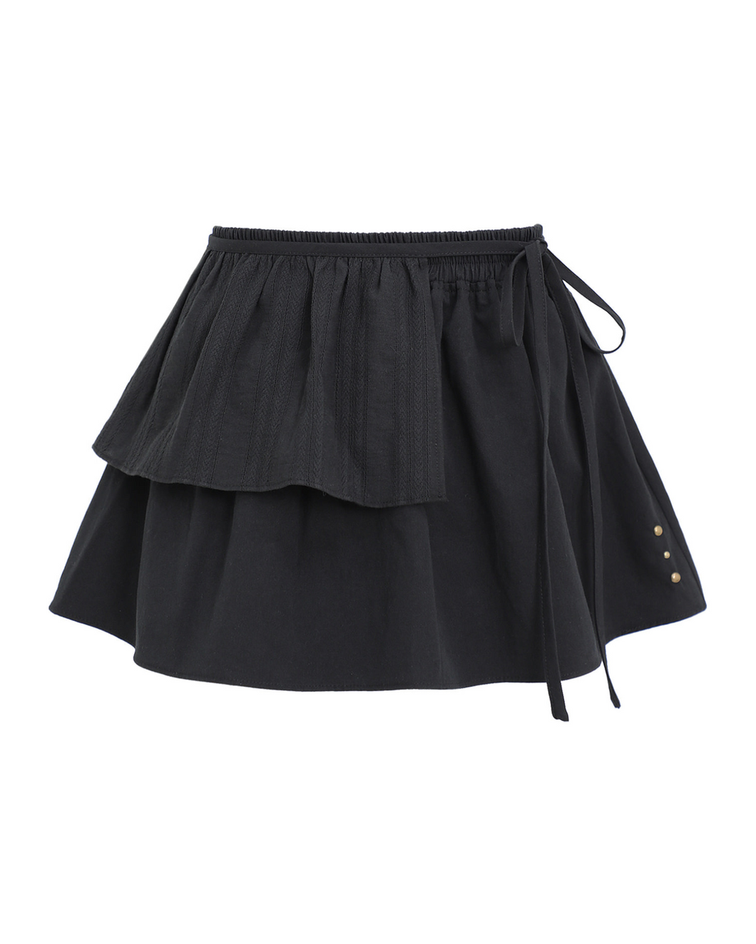 PLASMA SPHERE Duet Mini Frill Wrap Skirt Black