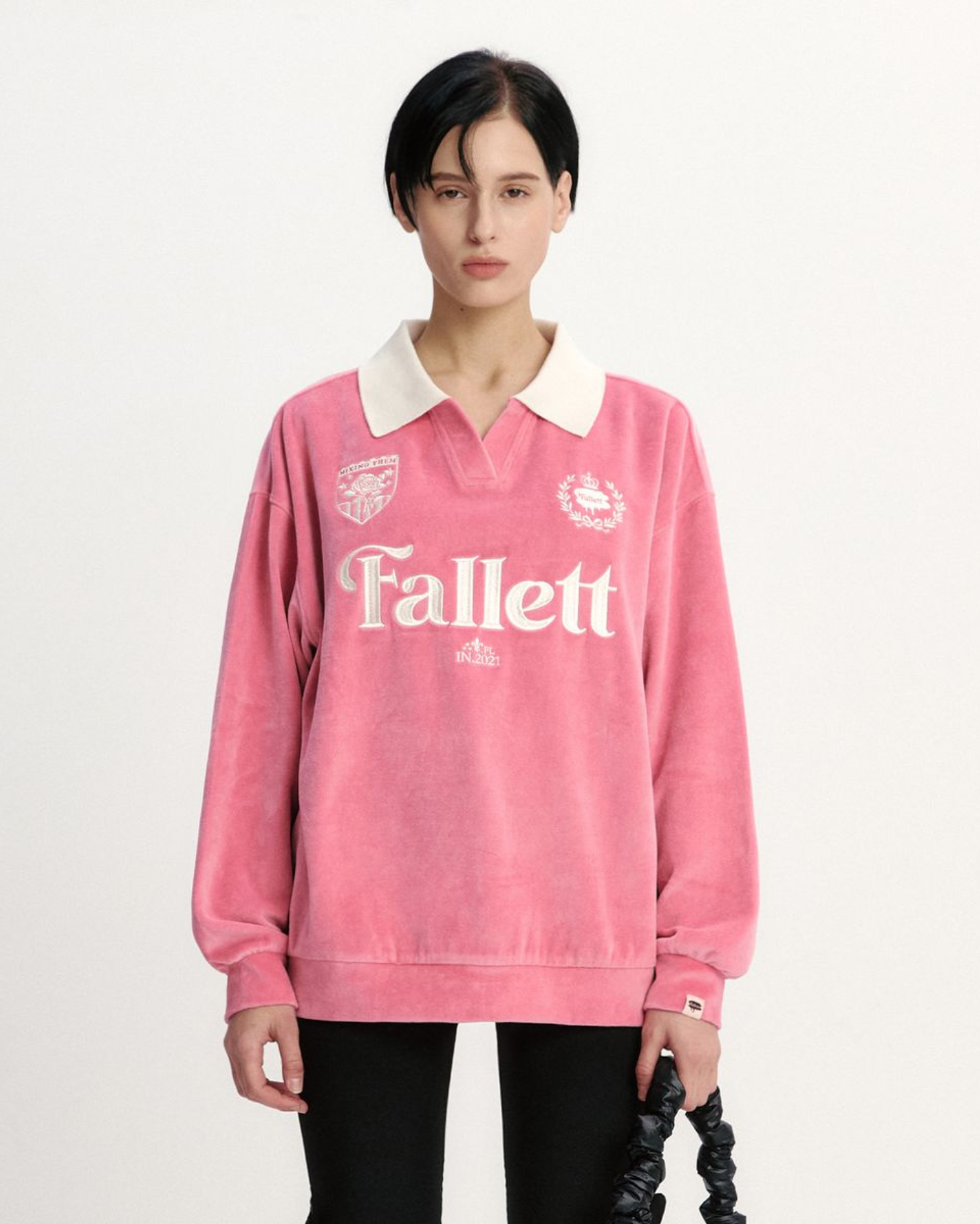 ★送料・関税込★FALLETT★KNIT COLLAR SWEATSHIRT★ Fallett Velour Collar Sweatshirt Pink – HYPNOTISE