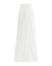 Load image into Gallery viewer, PLASMA SPHERE Party Shirring Maxi Skirt White

