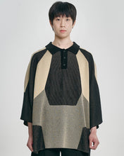 Load image into Gallery viewer, AJOBYAJO Paneled Two-Tone Polo Shirt Beige
