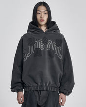 Load image into Gallery viewer, AJOBYAJO University Wappen Batwing Hoodie Charcoal

