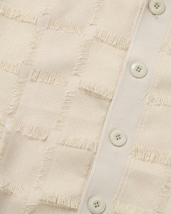 AJOBYAJO Fringe Check Cardigan Cream