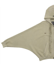 Load image into Gallery viewer, AJOBYAJO Laced Multi-Drawstring Zip-Up Hoodie Beige
