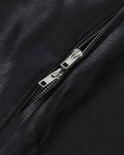 将图片加载到图库查看器，Adlielos Robust Faux Leather Puffer Jacket Black
