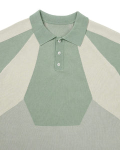 AJOBYAJO Paneled Two-Tone Polo Shirt Mint