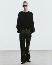 Load image into Gallery viewer, Adlielos Obsidian Synthetic Leather Flare Pants Black
