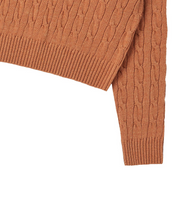 Load image into Gallery viewer, ILP New Parisian Cashmere Cable Crop Knit Orange
