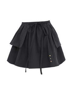 PLASMA SPHERE Duet Mini Frill Wrap Skirt Black