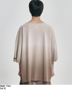 AJOBYAJO Gradation Washed T-shirt Brown