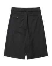 Load image into Gallery viewer, AJOBYAJO One Tuck Stripe Bermuda Shorts Black
