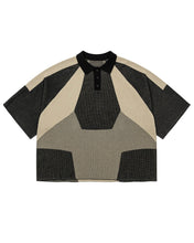Load image into Gallery viewer, AJOBYAJO Paneled Two-Tone Polo Shirt Beige
