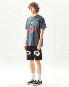 Tee Library Watching Pique Shorts Black