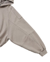Load image into Gallery viewer, AJOBYAJO Cropped Washed Zip-Up Hoodie Dusty Beige
