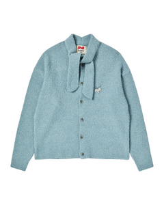 N. Archive Tie Detail Vintage Medal Knit Cardigan Ash Blue