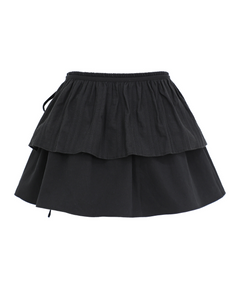 PLASMA SPHERE Duet Mini Frill Wrap Skirt Black
