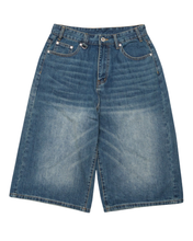 Load image into Gallery viewer, DWSE Washed Denim Bermuda Shorts Blue
