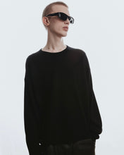 将图片加载到图库查看器，Adlielos Grid Round Neck Knit Black

