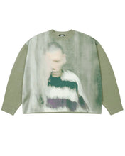 将图片加载到图库查看器，AJOBYAJO Jack a Dull Boy Watercolor Sweater Mint
