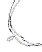 Load image into Gallery viewer, AJOBYAJO White Pearl Necklace Silver
