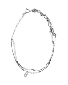AJOBYAJO White Pearl Necklace Silver