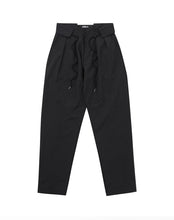 Load image into Gallery viewer, AJOBYAJO Two Tuck Nylon Baggy Pants Black
