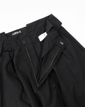 Load image into Gallery viewer, AJOBYAJO Two Tuck Nylon Baggy Pants Black
