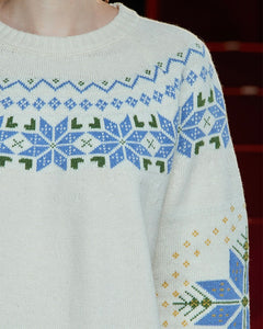 UNALLOYED Argyle Nordic Knit Ivory